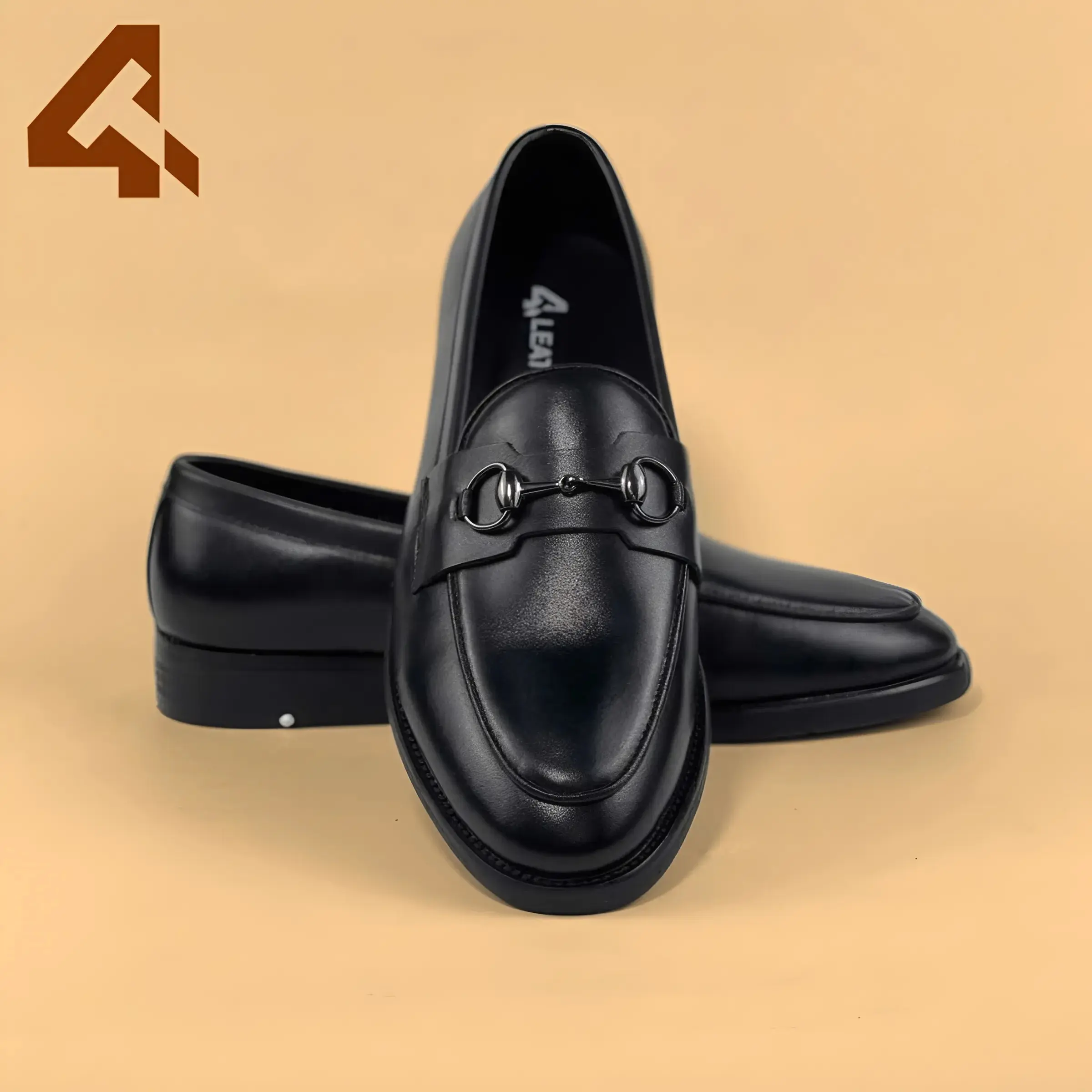 [CSP25] Giày da nam Loafer đánh màu patina đế phíp 3.5cm mũi tròn phối khóa hợp kim Shoes - Đen/Nâu - Da bò - Size 36-43 giay  nam