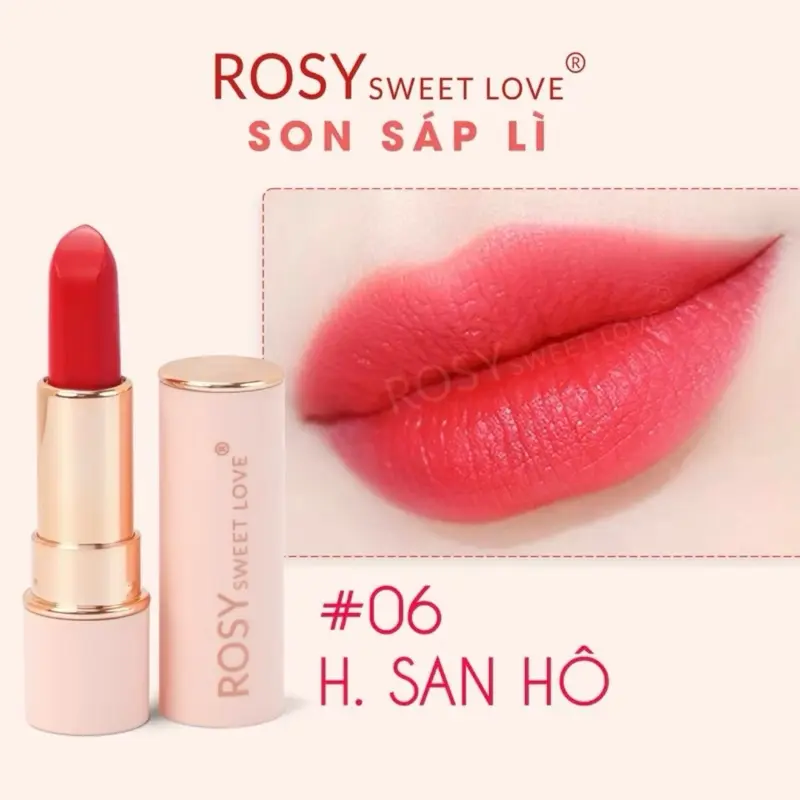 [TẶNG BỘ GƯƠNG CỌ KIM TUYẾN] COMBO 1 Son Dưỡng + 1 Son Sáp Rosy Siêu Lì giữ màu 2-4h, Mềm mịn môi bền màu chính hãng 7