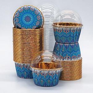 Capacillos Desechables para Hornear, 50 piezas/set Capacillos Resistentes al Calor con/sin Tapa, Capacillo para Muffins, Molde para Hornear para Bodas y Fiestas de Cumpleaños