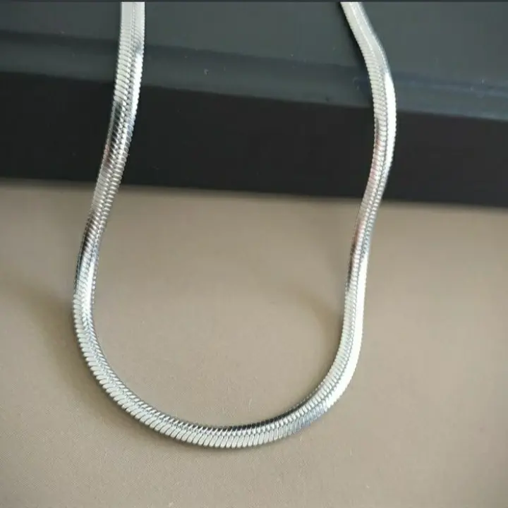 bisa bayar di tempat kalung ular titanium pria kb 35-silver M terbaru dan termurah 4