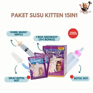 PPC Paket 1 Box Susu Botol Dot Miracle Kumil Nipple Pentil Anak Kucing Kitten Baru Lahir Growssy Milk