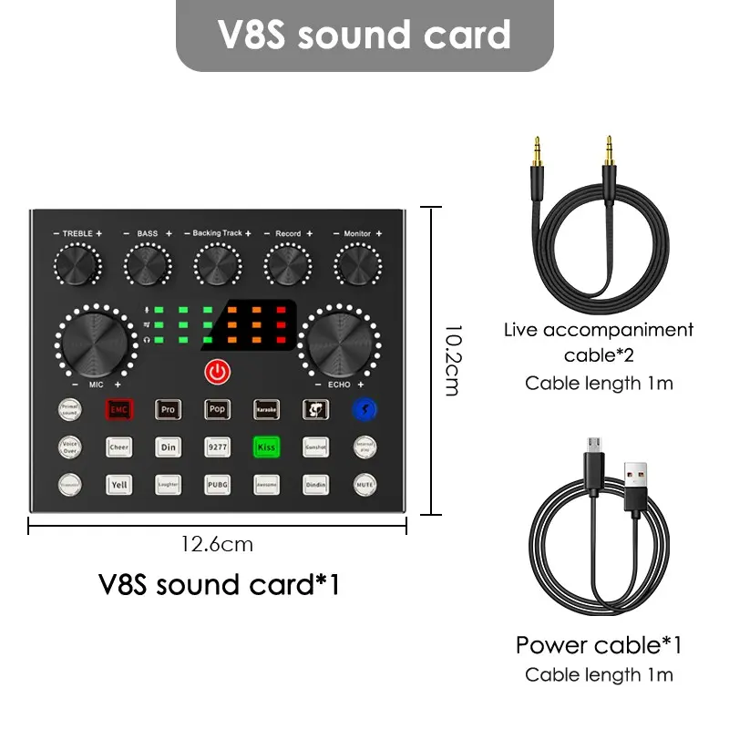 {BISA COD} V8S SoundCard Bluetooth Audio Usb Live External NEW Elektronik 4