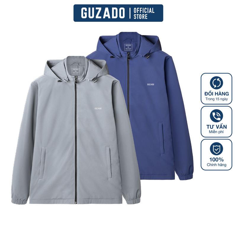 GUZADO - Áo Khoác Gió Nam Chất Liệu Vải Gió Mềm Mịn Chống Gió Tốt Năng Động Thoải Mái GKG15