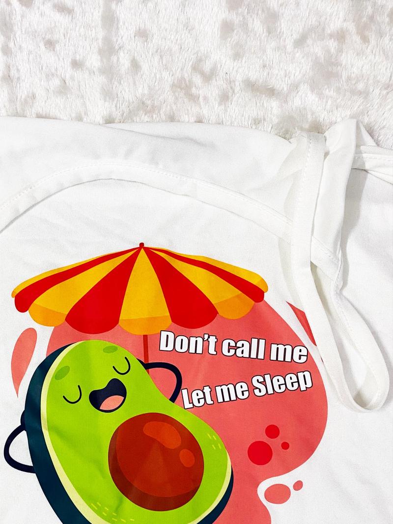 Product Introduction of Women's Avocado Print Cami Top & Shorts Pajama Two-piece Set, Casual Comfortable Loungewear Set for Women, Ladies Sleepwear for All Seasons 9