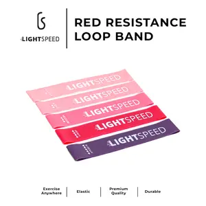 LIGHTSPEED Resistance Loop Band Set 5pcs / Yoga Band / Karet Yoga / Karet Fitnes / Tali Yoga / Elasitc Band Alat Olahraga