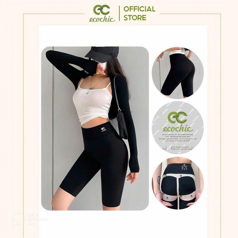 Quần Legging Ngố ECOCHIC A688 Cạp Cao Siêu Nâng V3 Full Hộp Chuẩn Su Đúc Co Giãn 4 Chiều Nữ Women