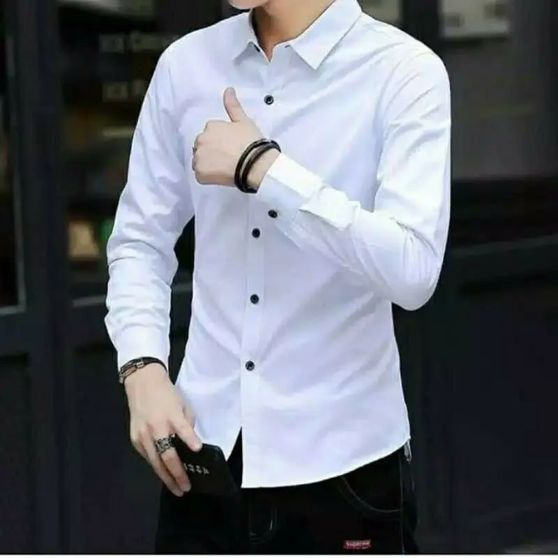 KEMEJA BIRU SOFT LOGO KEMEJA PUTIH LENGAN PANJANG KEMEJA HITAM Polos Hitam Katun 2