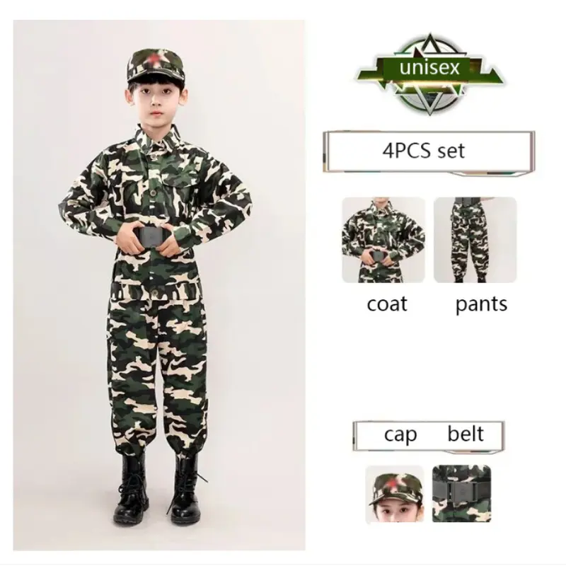Quân đội trang phục cho trẻ em trẻ em của ngụy trang Quần áo Cosplay Unisex 1