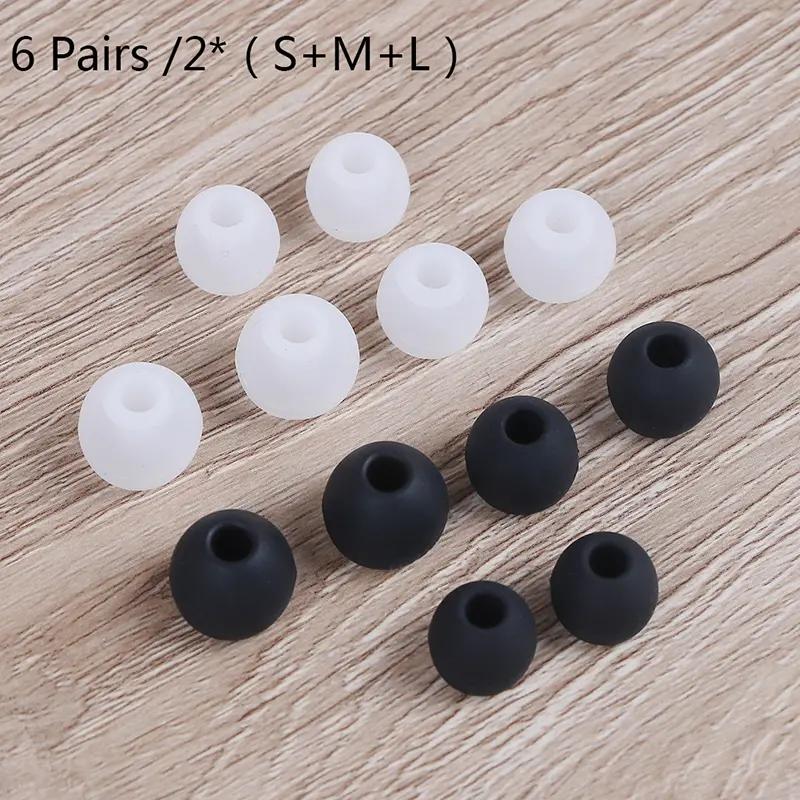 6 cặp tai nghe nhét tai đa năng (S+M+L), chất liệu cao su silicone