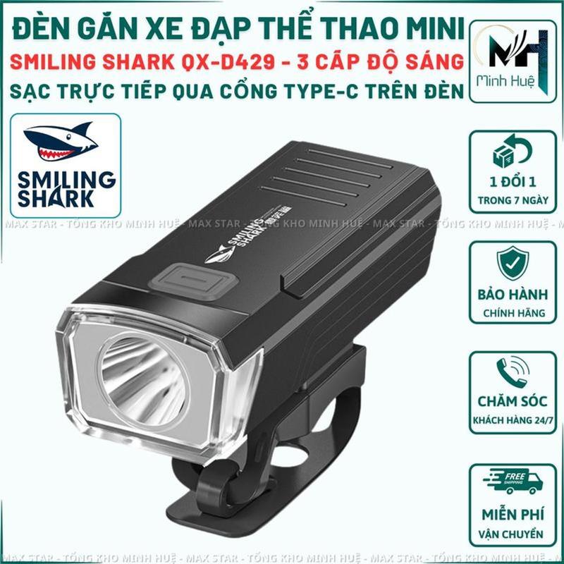 Đèn xe đạp thể thao mini SMILING SHARK D429 3 cấp độ sáng sạc trực tiếp qua cổng TYPE-C tiện lợi dendo ida đèn pin thông minh 0