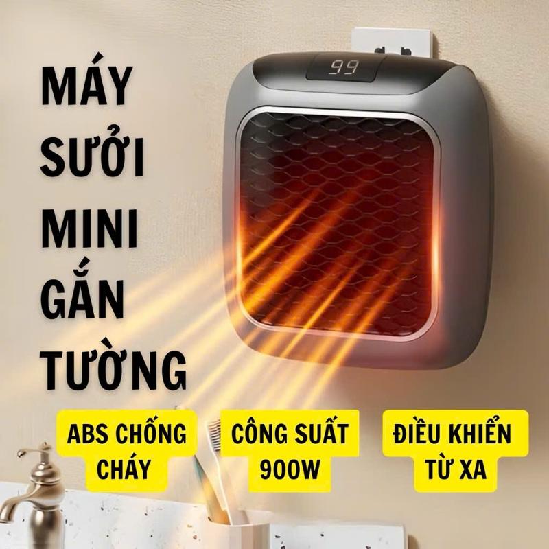 Máy Sưởi Gốm Mini Treo Tường có tấm lưới cách nhiệt an toàn Quạt Sưởi Mùa Đông Mini Hồng Ngoại Tiện Lợi G03