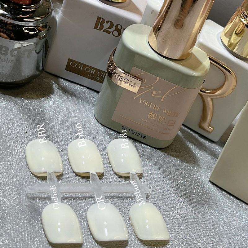 Sơn Gel Trắng Sữa Chua Ouboli Bền Nữ, Màu Sơn Gel Thiếu Yếu Cho Móng, Chất Đặc Lên Màu Chuẩn, Vỏ Sơn Sang Chảnh, Cọ Nhỏ Dễ Sơn, Dùng Cho Phụ Nữ - Women