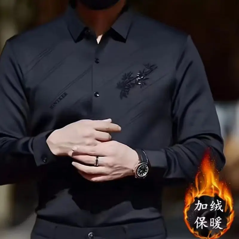 Áo Sơ Mi In Hình, Cao Cấp, Phong Cách Phương Tây, Công Nghiệp Nặng, In Dập Nóng, Thời Trang Mùa Thu, Áo Sơ Mi Nam Dài Tay, Áo Sơ Mi Cao Cấp Menswear Shirt 5