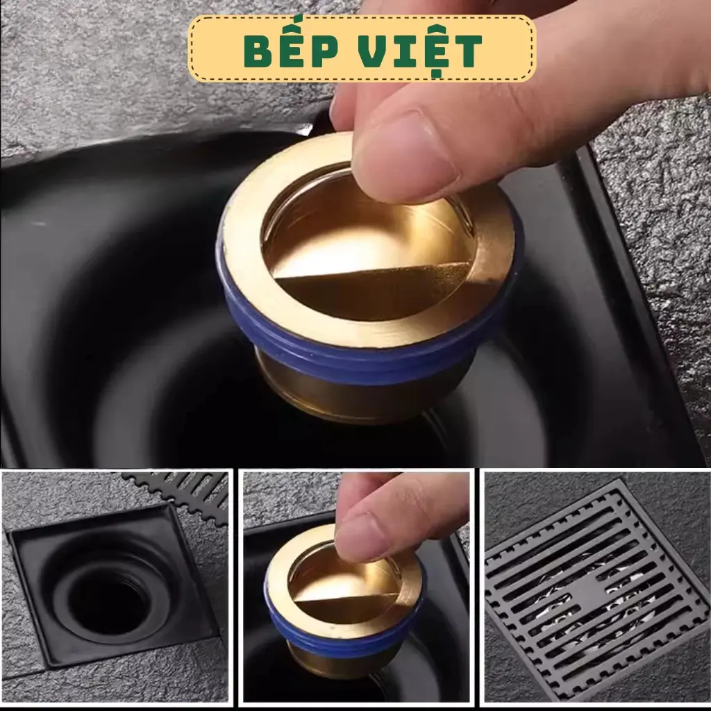 Nắp đậy cống thoát nước, ngăn mùi bằng đồng chống côn trùng kèm vòng đệm phù hợp với mọi kích thước -