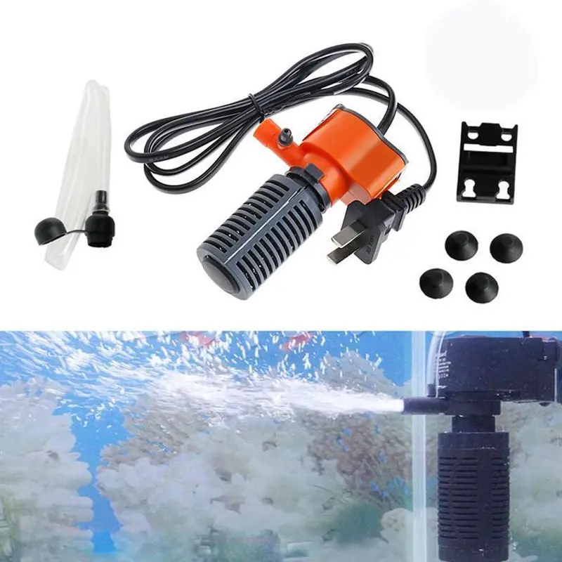 Máy lọc nước bể cá, với máy bơm tăng áp, để tăng lượng oxy, giải pháp lọc mini 3 trong 1, cho bể cá 4
