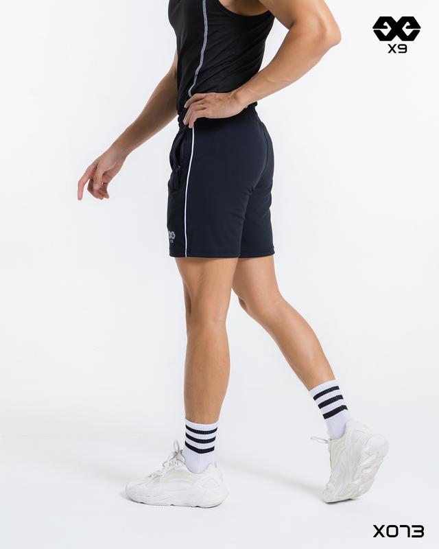 Quần Short Thun Nam 1 Sọc Thể Thao Tập Gym X9 Sọc Ngắn Chạy Bộ Đạp Xe Biker Cao Cấp - X073 Grey Thoáng khí
