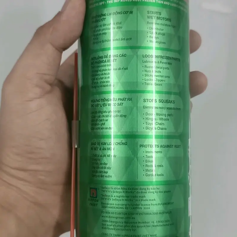 Chai xịt đa năng  RP7 350g của [Selleys] Chính hãng Có nắp dùng nhiều trong sửa chữa bão dưỡng các loại máy móc thiết bị gia đình và công nghiệp 3
