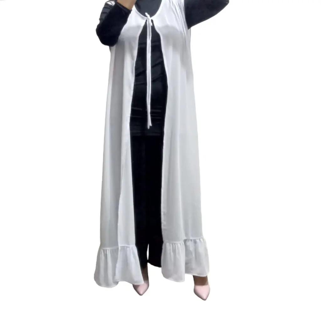 tunik ceruty outer putih tunik muslim outer wanita