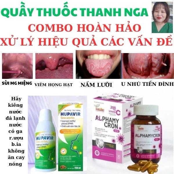 COMBO 1 Hộp súc miệng họng hupavia 250ml,và một lọ  alphamycron 30 viên hỗ trợ  tăng miễn dịch,hỡ trợ tăng đề kháng 2