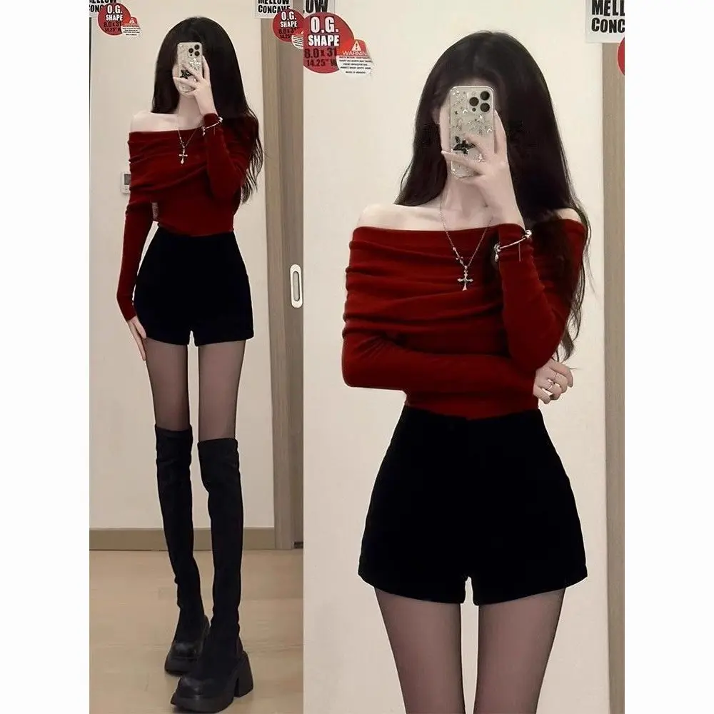 Áo Cardigan Màu Đỏ, Áo Len Dệt Kim Nữ, Phong Cách Cô Gái Nóng Bỏng Gợi Cảm, Bộ Sưu Tập Đầu Thu, Hàng Mới Về, Cao Cấp, Thích Hợp Cho Mùa Thu, 2024 Top Women