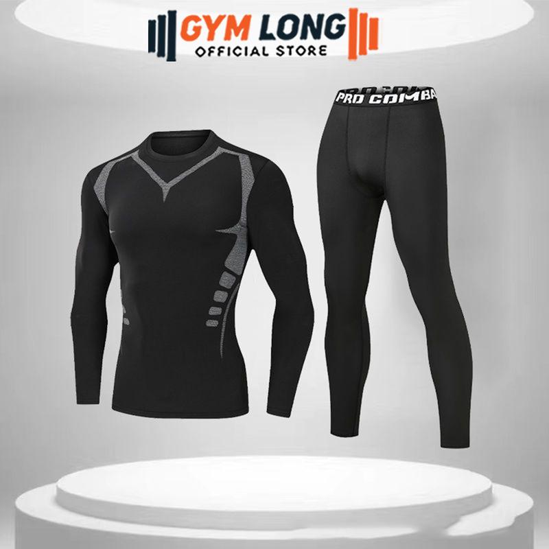 Bộ Quần Áo Dài 2in1 Giữ Nhiệt Thể Thao Tập Gym Đạp Xe Gymlong