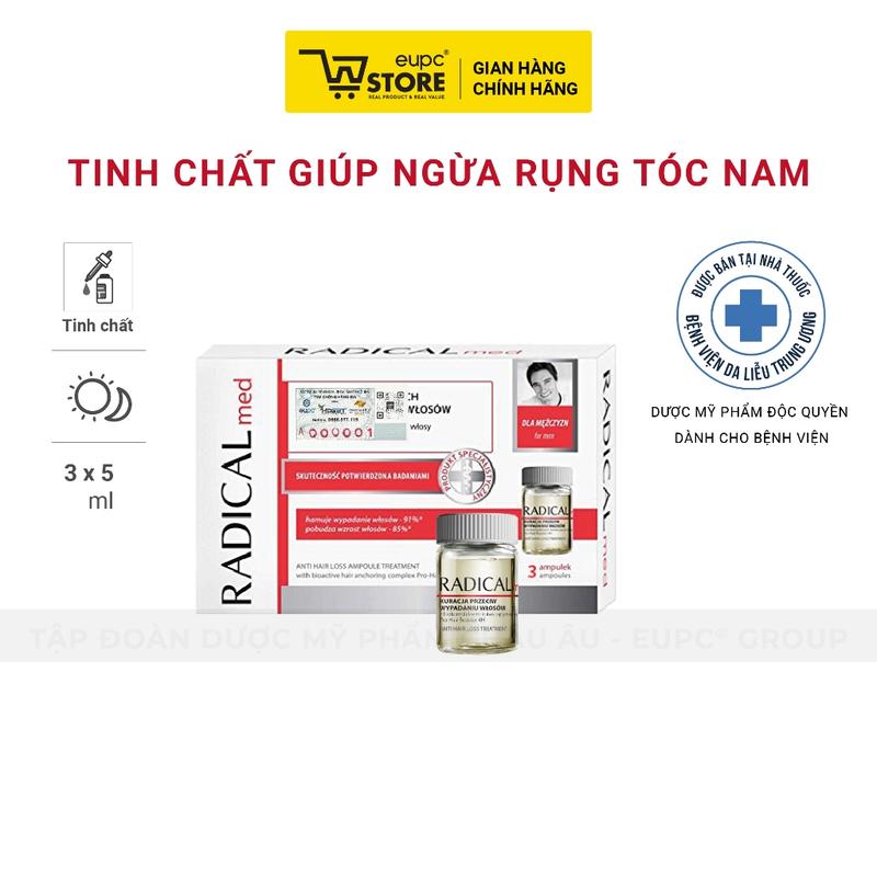 Tinh Chất Giúp Giảm Rụng Tóc Nam Radical Med 3x5ml Giúp Tóc Chắc Khỏe, Bồng Bềnh EUPC STORE