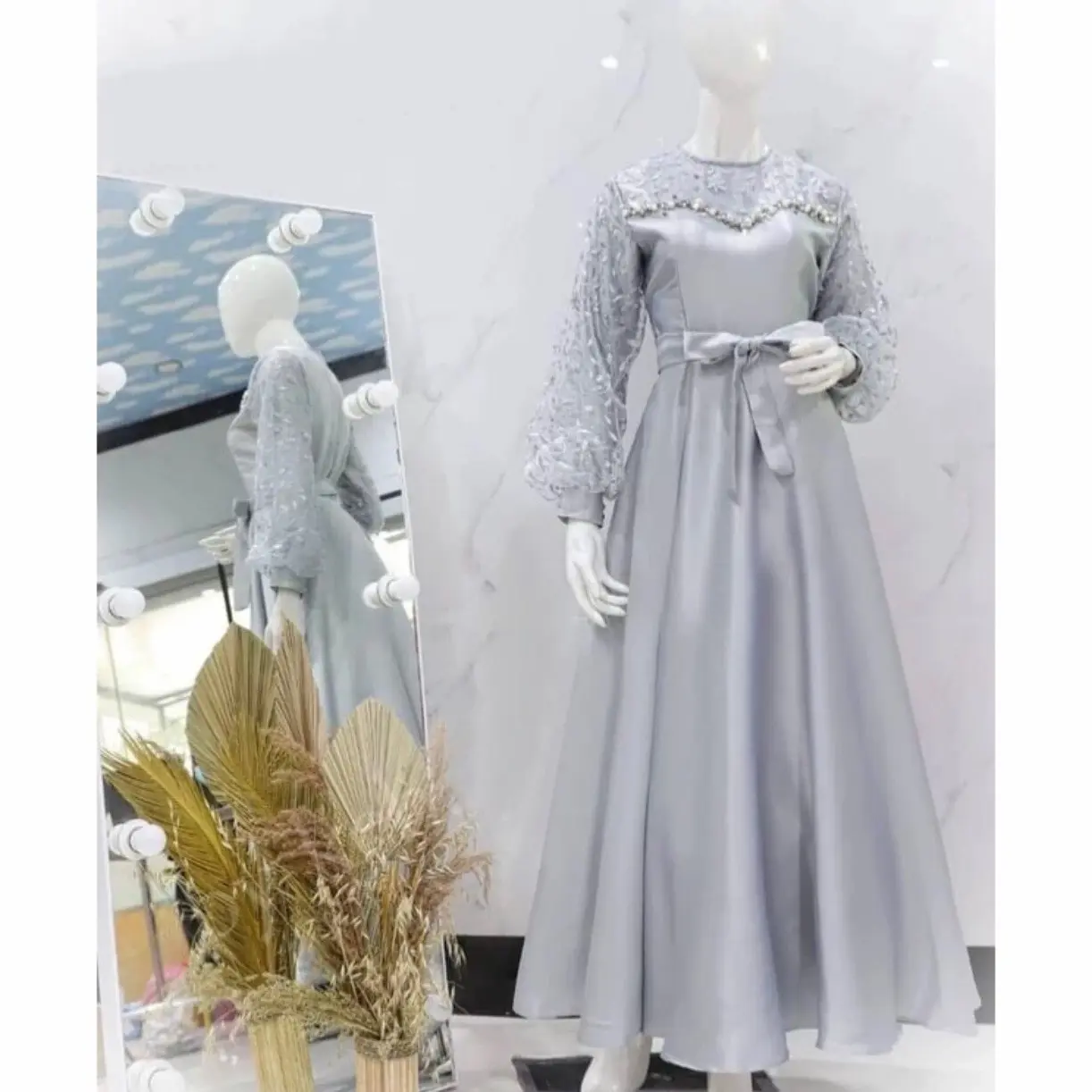 02 Fashion Mila dres/Terbaru dres pesta dres cantik Maxi Tile Fit Wanita Formal