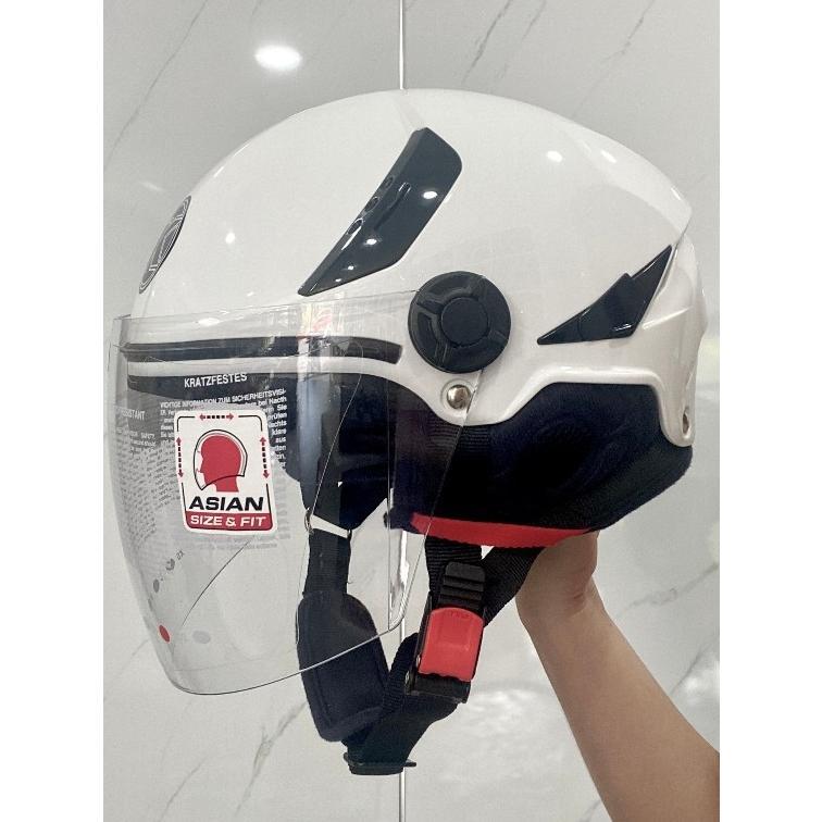 MŨ BẢO HIỂM 1/2 ĐẦU KYT TIGER JET MÀU TRẮNG BÓNG CAO CẤP CHÍNH HÃNG Helmet mũ  kyt