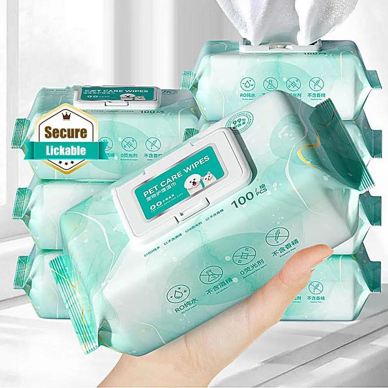 Product Introduction of 100 Sheets Pet Wipes Cat Dog Deodorant Moisturizing Cleaning Tear Stains Decomposition Odor Pure Water Safe Gentle Pet Supplies 10