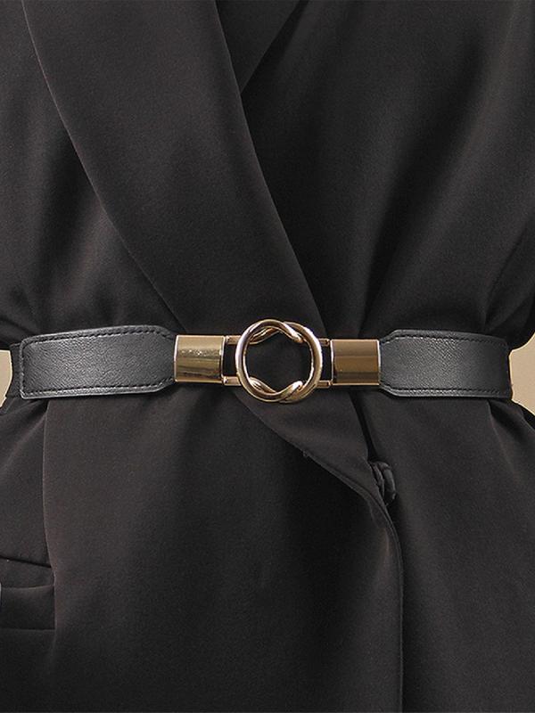 Women's Solid Color PU Buckle Belt, Fashionable Waistband for Jeans, Casual Waistband for Daily Clothing Decor, Trendy All-match & Exquisite Belt for Gift 2