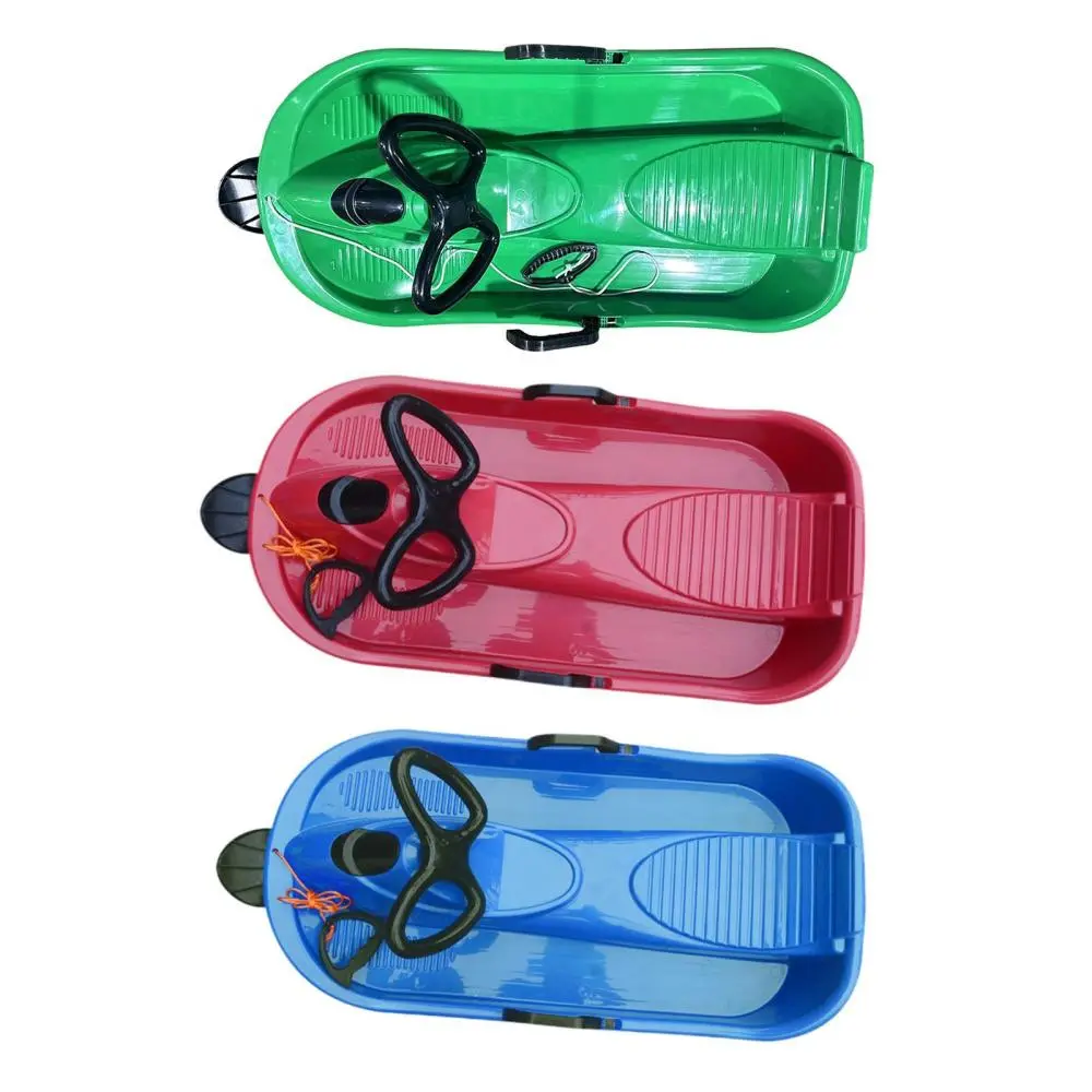 Kids Snow Sled with Steering Wheel and Brake Lightweight Winter Toys Outdoor Sports Sledding for Children Toddler Boys Girls