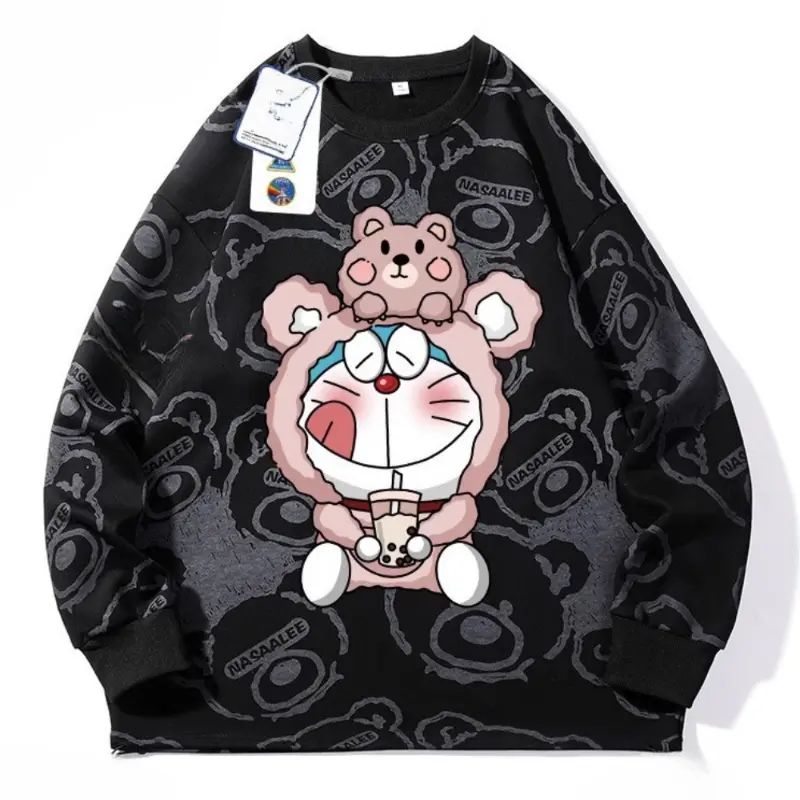 {CSS Fashion Clothing} Mẫu mới áo sweater nỉ nam nữ hoạt hình đôrêmon gấu 4men ao top 90000223
