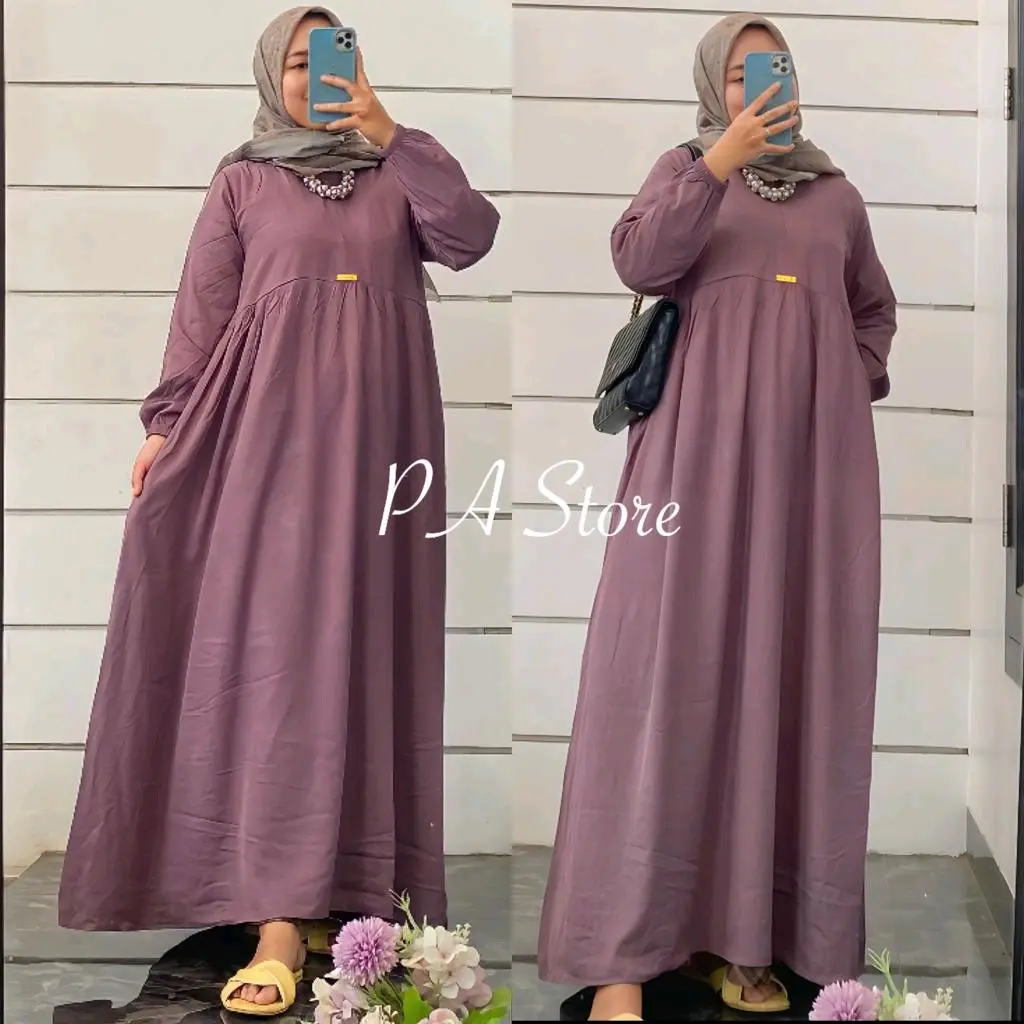 GAMIS RAYON TWILL R1 RESLETING DEPAN BUSUI FRENDLY