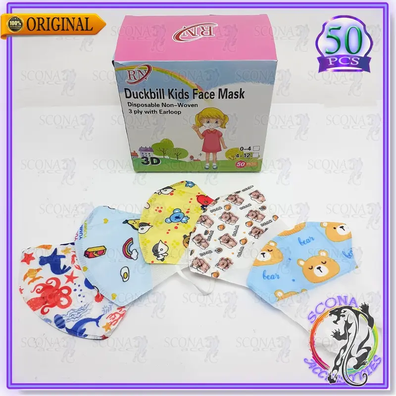 Masker Duckbill Anak Careion - RN Motif 3ply Isi 50pcs 3