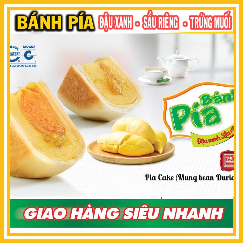 Combo 4 cây Bánh Pía 5 sao - ĐẬU XANH- SẦU RIÊNG - TRỨNG MUỐI - Trọng lượng 600g/túi - Túi có 04 cái - TÂN HUÊ VIÊN - ĐẶC SẢN SÓC TRĂNG - BÁNH PÍA VŨNG THƠM 3