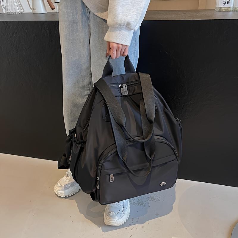 Product Introduction of Large Capacity Commuting Travel Shoulder Bag Fashionable Versatile Backpack Parent Bag Women's Casual Bag Oxford Cloth Handbag Adjustable Strap Zipper Closure 5