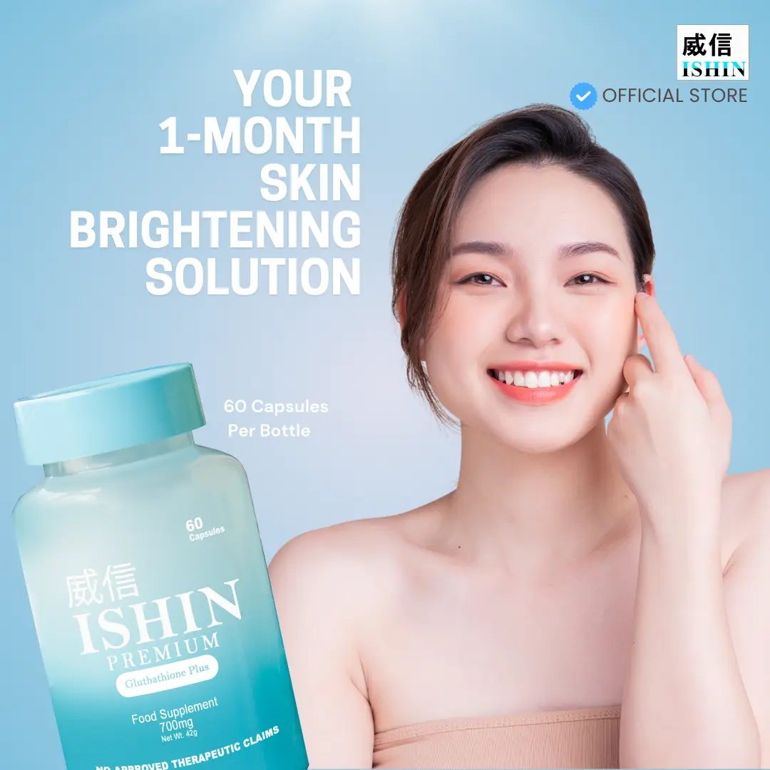 ISHIN PREMIUM GLUTATHIONE COLLAGEN | whitens and lightens skin, anti-aging, oral sunblock | 60 caps 700mg per cap | S-Acetyl, Reduced & Free Form Glutathione | Higher Chance of Absorption - TikTok Shop Philippines ISHIN PREMIUM GLUTATHIONE COLLAGEN | whitens and lightens skin, anti-aging, oral sunblock | 60 caps 700mg per cap | S-Acetyl, Reduced & Free Form Glutathione | Higher Chance of Absorption - TikTok Shop Philippines