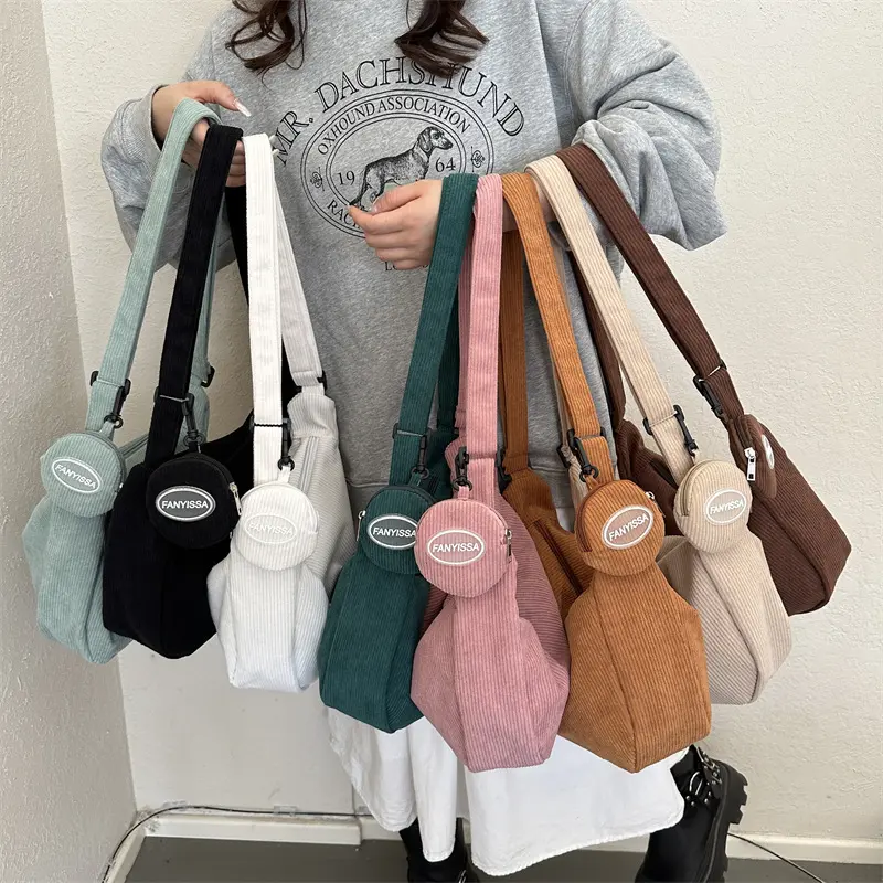 Solid Color Simple Large Capacity 2024 New Combination Bags Korean Simple Shoulder Bag Messenger Bag Two-Piece Set Foreign Trade
