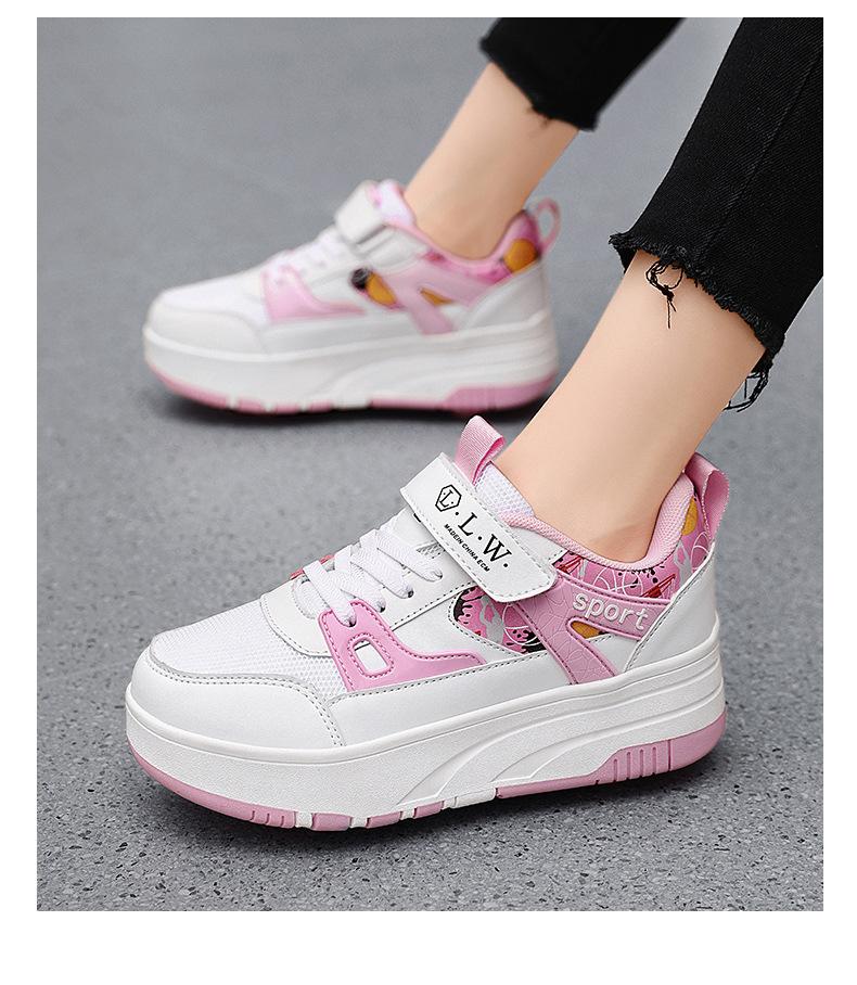 Product Introduction of In Stock Children's Heelys Shoes Roller Skates New Style Heelys Shoes Boys Invisible Student Roller Shoes Adults Walkable Slidable Casual Shoes Breathable Mesh Girls 27