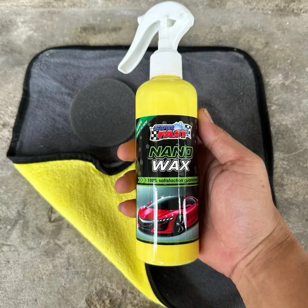 Dưỡng Bóng Super Fast Nano Wax 250ml Tặng Khắn Kèm Mút