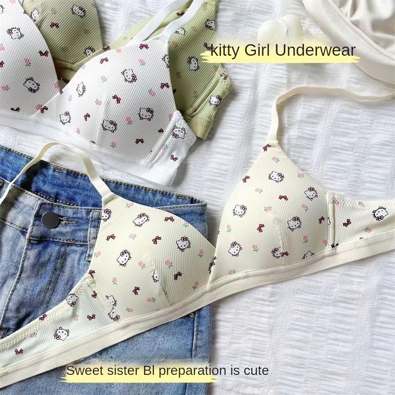 Product Introduction of Bra Gadis Remaja, Cetakan Kartun Comel, Bernafas dan Selesa, Cincin Bukan Keluli, Sesuai untuk Pelajar, 2 / 1 PCS, Pakaian Dalam 13