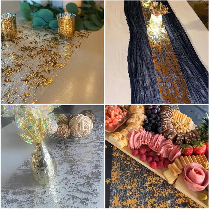Metallic Glitter Table Runner, 1 Roll  Table Runner, Table Decoration Supplies for Wedding Birthday Party 5