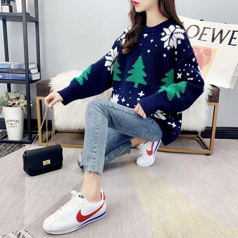 Áo Len Giáng Sinh, Áo Chui Đầu Nữ Phong Cách Hàn Quốc, Dáng Rộng Vừa Vặn, Màu Đỏ, Thích Hợp Cho Mùa Thu Và Mùa Đông, Hàng Mới Về Năm 2024, Áo Len Mặc Bên Ngoài Phong Cách Thường Ngày Áo Hợp Xu hướng Women Top 6