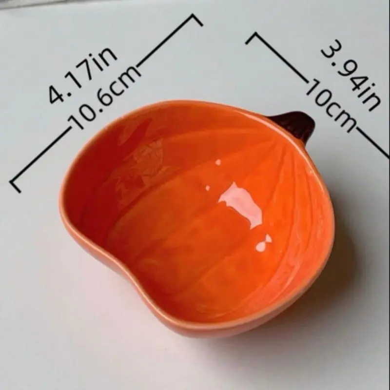Creative Pumpkin Shaped Sauce Dish, 1 Piece Snack Plate, Ceramic Dipping Dish, Kitchenware for Home Use, Housewarming Gift 1