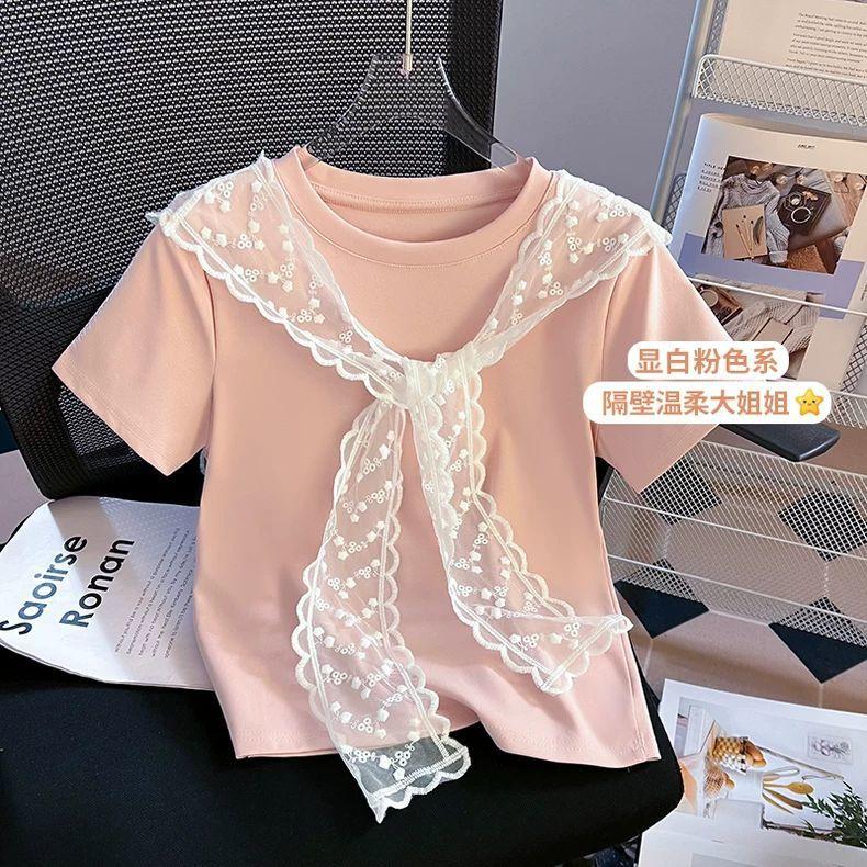 Product Introduction of Áo Thun ngắn Tay Áo Cho Nữ, Khăn Choàng Ren Nóng Bỏng, Áo Dệt Kim Ngắn, Thiết Kế Độc Đáo Hàng Mới Về Mùa Hè 2025 4