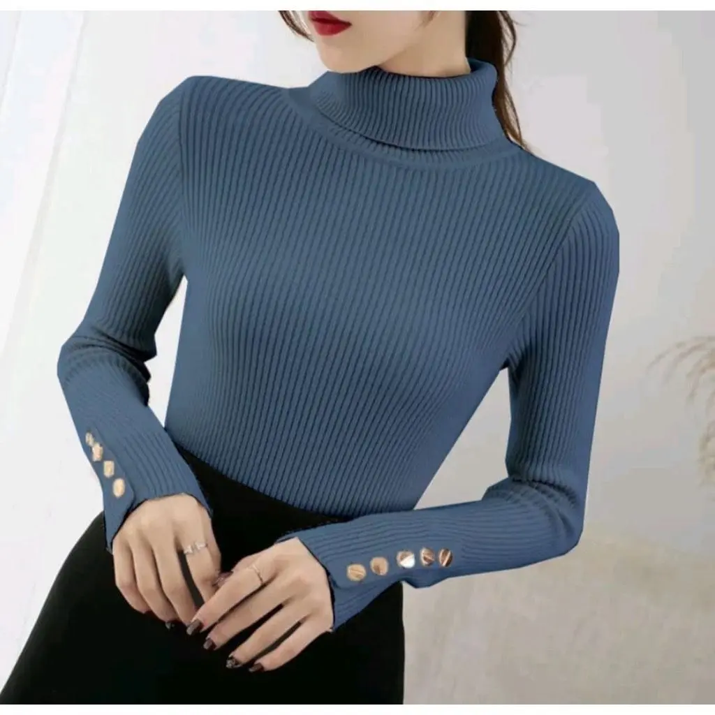 Sweater Baju Dalaman Turtleneck Knit / Rajut Manset Wanita /atasan kerah tinggi wanita Inner Rajut wanita