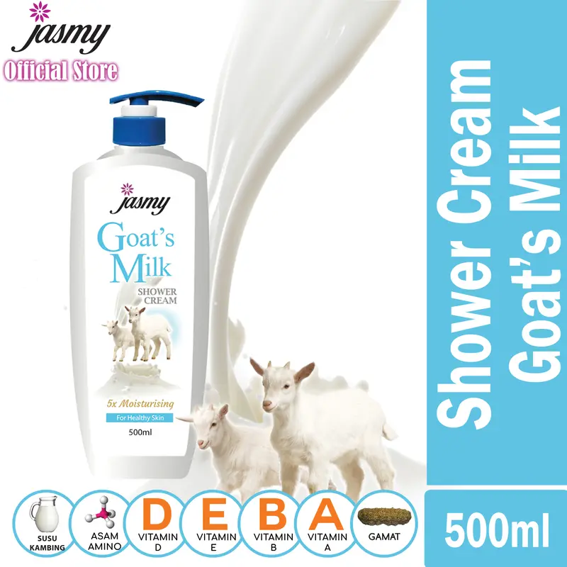 Jasmy Goat's Milk 500ml Shower Cream Sabun Mandi Cair Body Wash 0