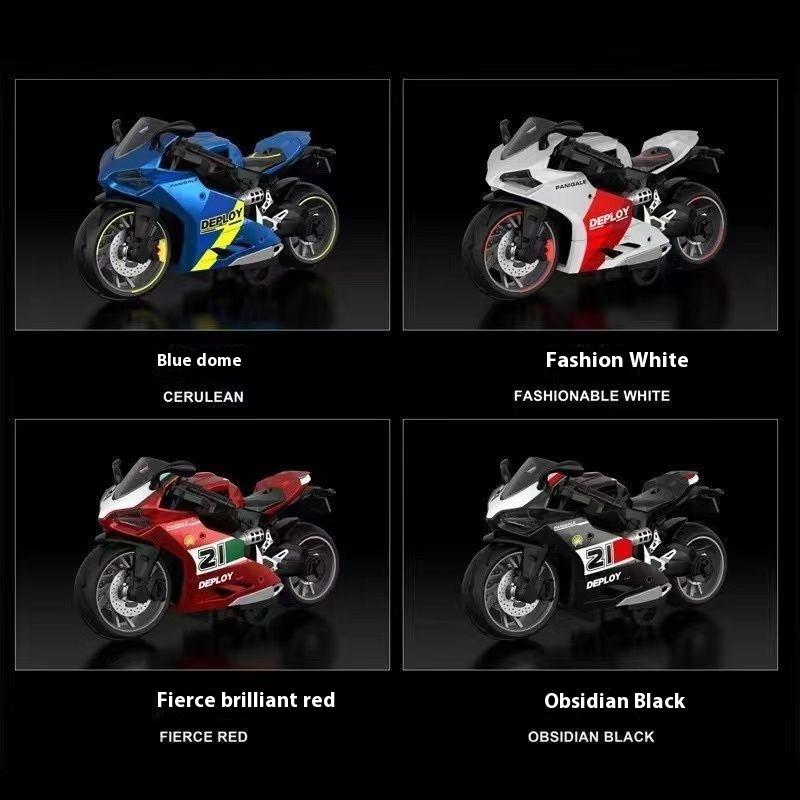 Product Introduction of Motorcycle Ducati Toy Boy Simulation Alloy Locomotive Model Children's Power Control Toy Car Small Birthday Gift.j 3