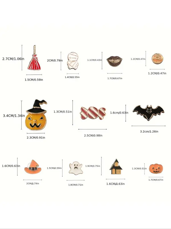 Cute Cartoon Ghost & Pumpkin & Witch Hat Design Shoe Decoration, Halloween Themed Shoe Charm, Fashionable Shoes Decoration for Women & Girls 1