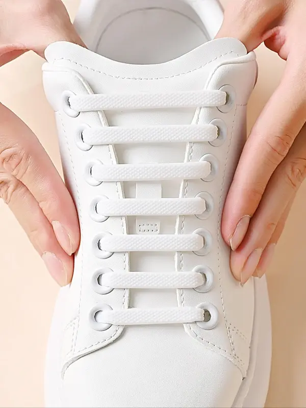 2024 Simple Silicone No Tie Shoe Laces, Casual Matching Minimalist Shoes Shoelaces, Stretch Shoelaces for Trainers, Sneakers, Sports Shoes, Combat Boots 7
